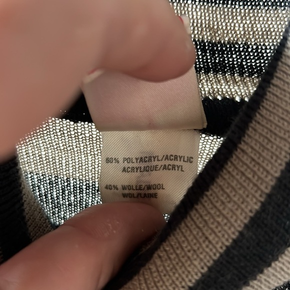 Vintage Turtleneck Striped Blouse Womens Large - Picture 3 of 4